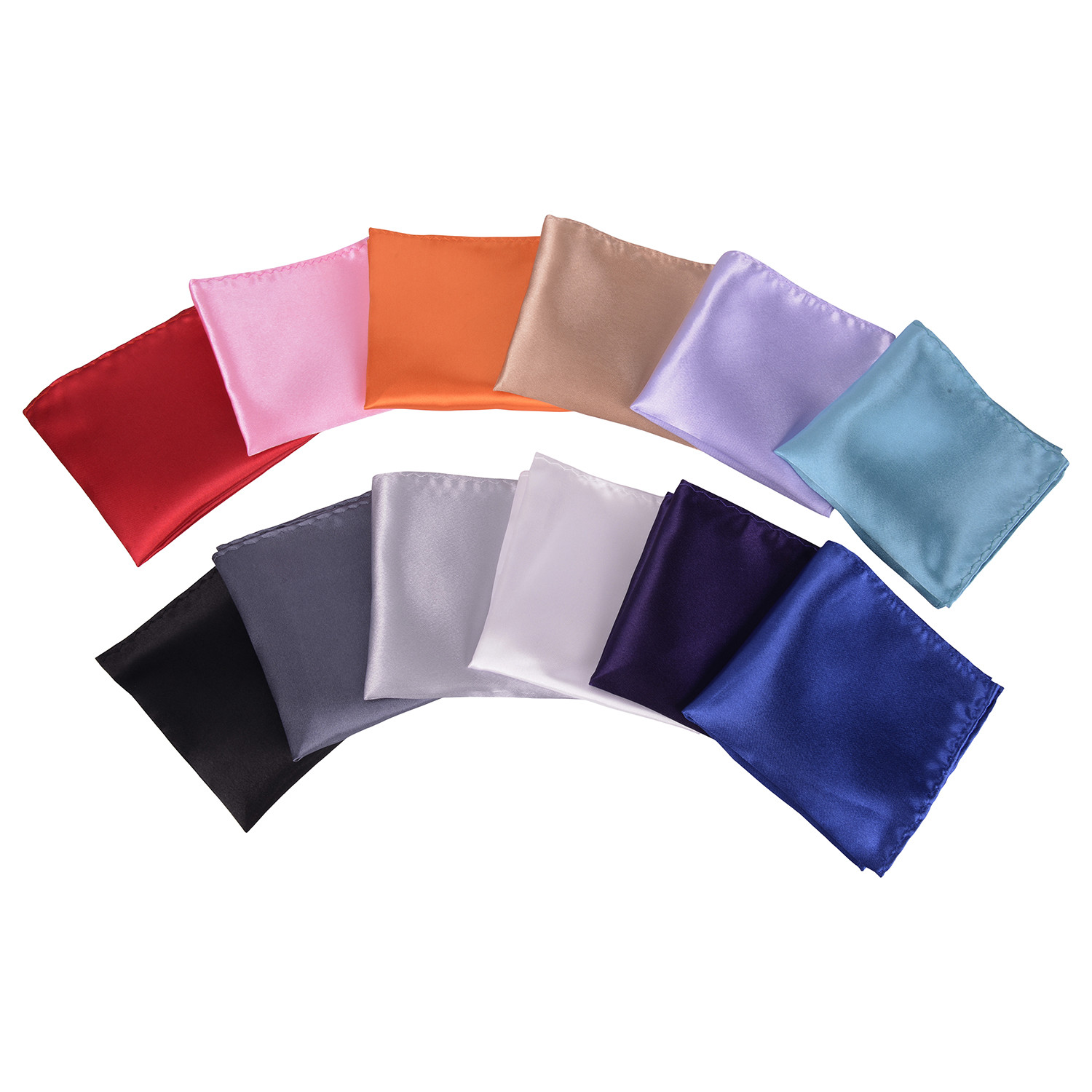 12 Pcs Mens Solid Mixed Color Pocket Squares Wedding Handkerchiefs