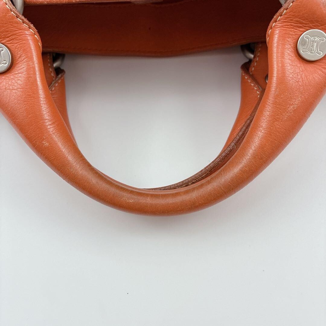 CELINE Boogie Bag Leather Orange Vintage Authentic From Japan