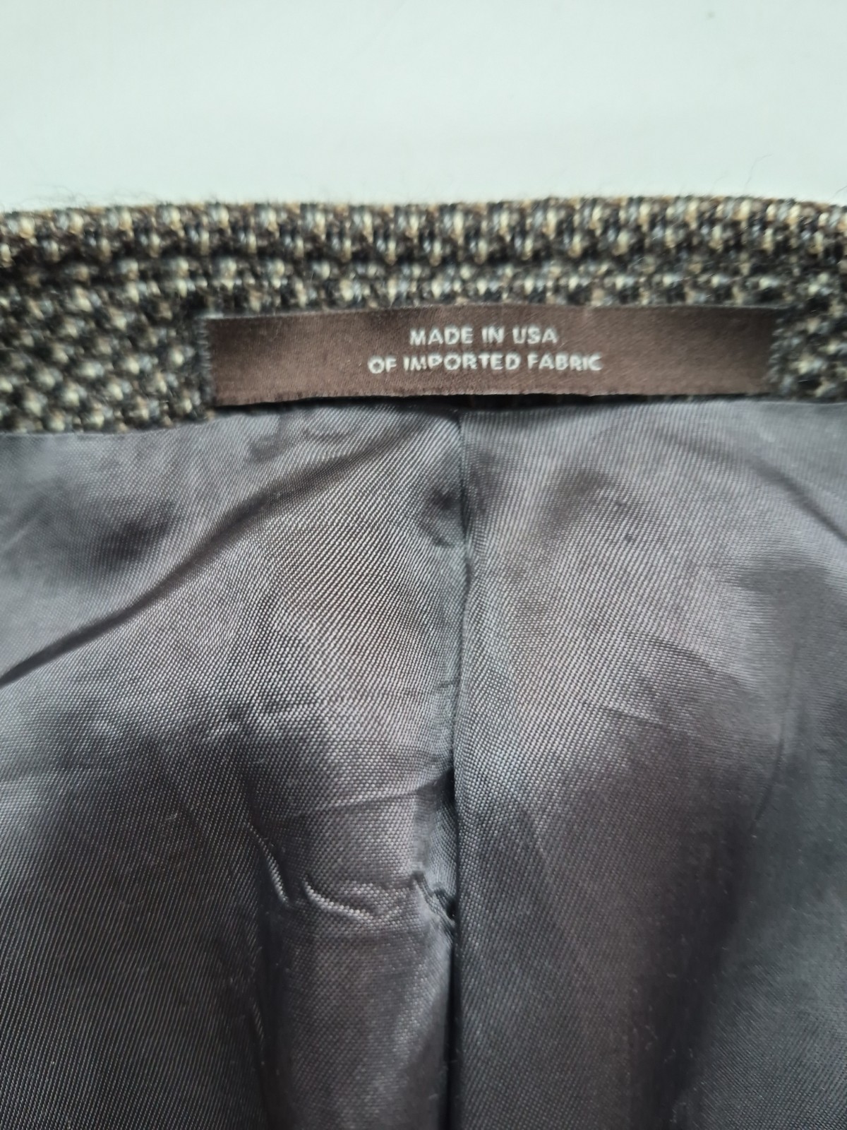 🇺🇸 Joseph Abboud Mens Wool Sports Coat 43L Brown Gray USA 3 Button