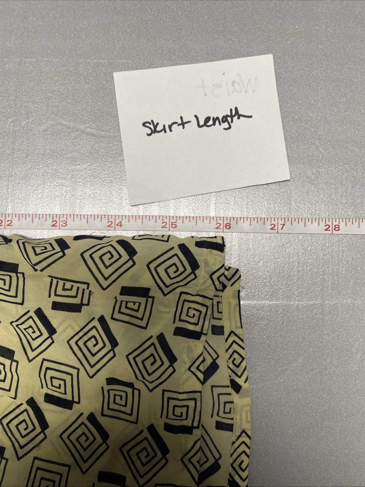 VTG 40’s GEORGIANA Geometric Print Size 14 Day Dress Zipper Snap Button *READ*