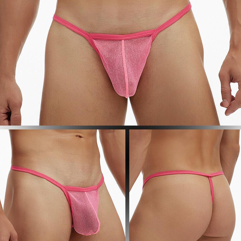 Mens Mesh See-through Pouch G-string Briefs Underwear T-back Thong V-string✔