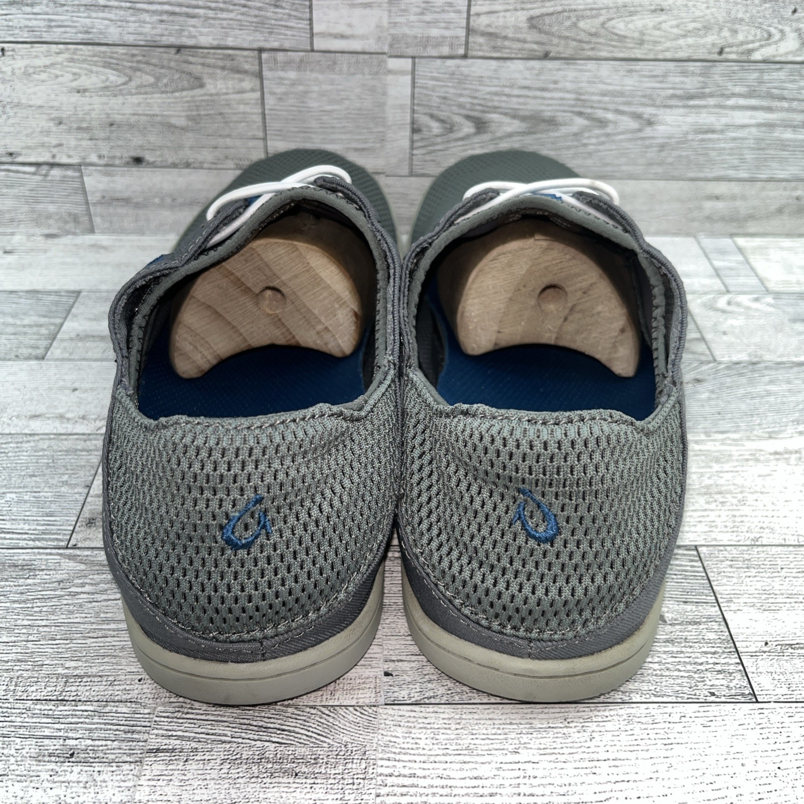 Olukai Nohea Moku Gray Sneaker Shoes Men Size 8