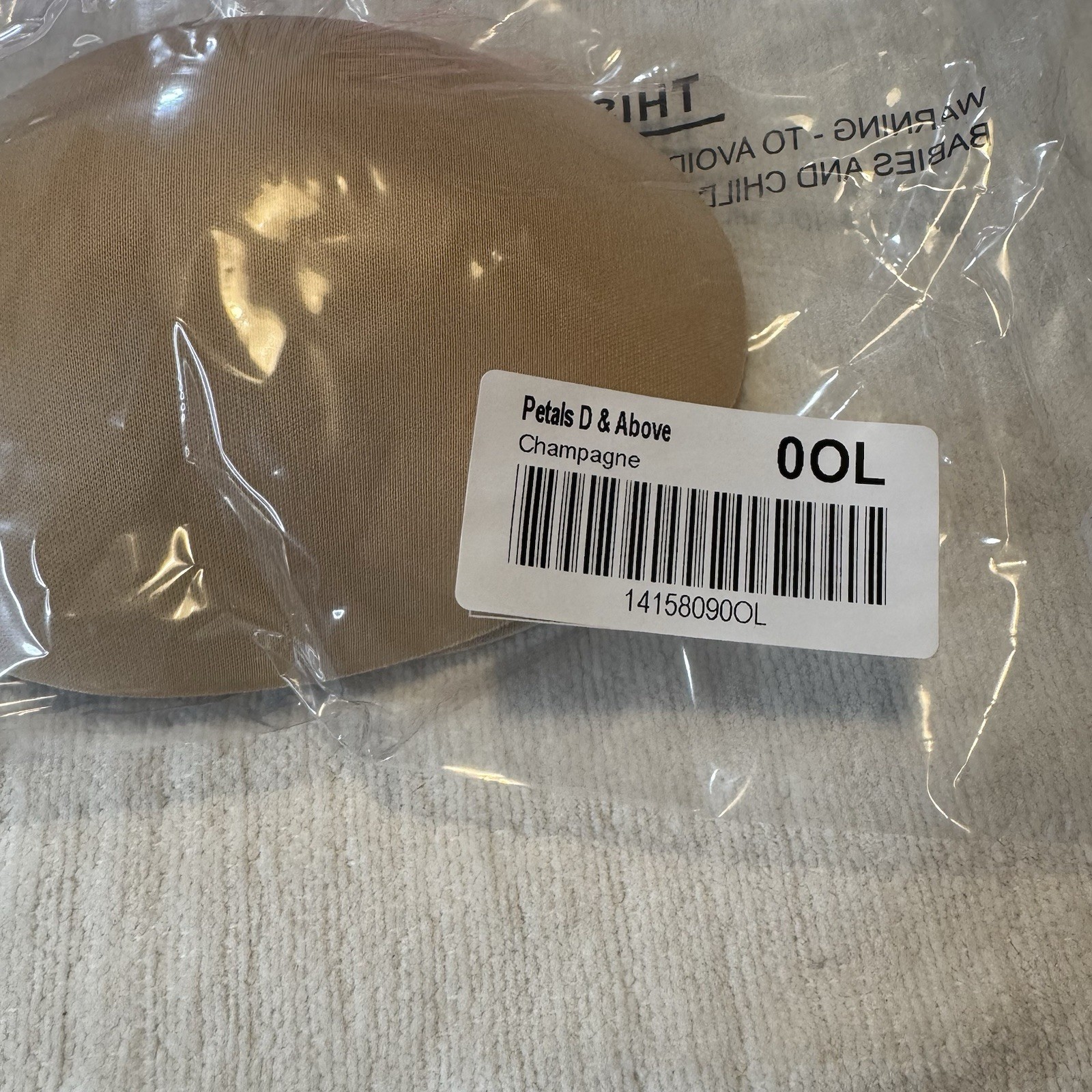 Ruby Ribbon Petals D & Above Bra Inserts Pads 0OL Champagne Nude NWT Set of 2