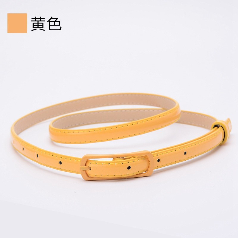 Thin Belt Ladies Decoration Leather Candy Color Belt Dazzling Color Patent