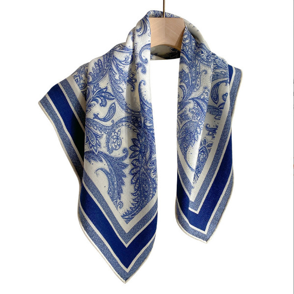 70% Cashmere 30% Silk S14wl Necke25hief 65X65cm grass Print Scarf Bandana wrap
