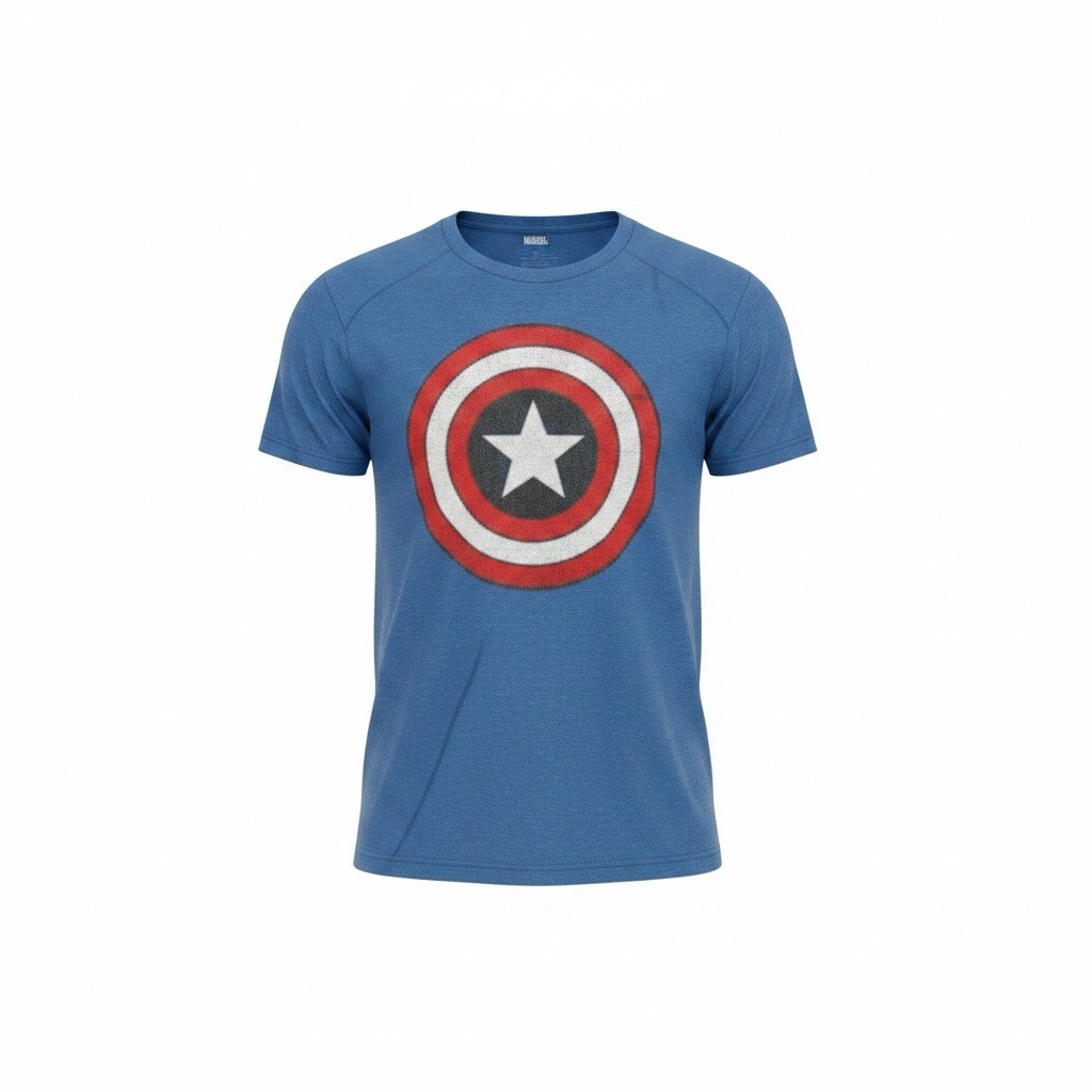 Marvel T-shirt l Women Small l Blue l Captain America Logo l PRE-OWNED GOOD