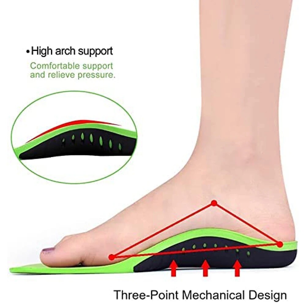 Heavy Duty High Arch Support Orthotic Insoles for Plantar Fasciitis Pain Relief