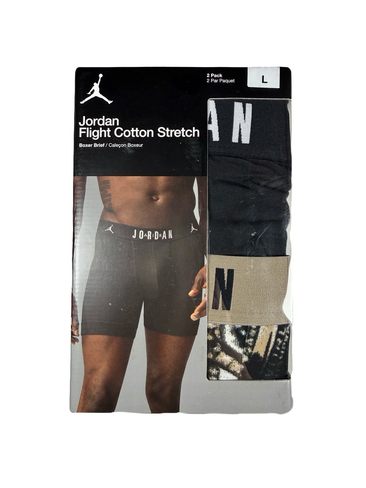 NWT. Jordan. 2 Pack. Flight Cotton Stretch Boxer Briefs. Desert C. MRSP. $38.00