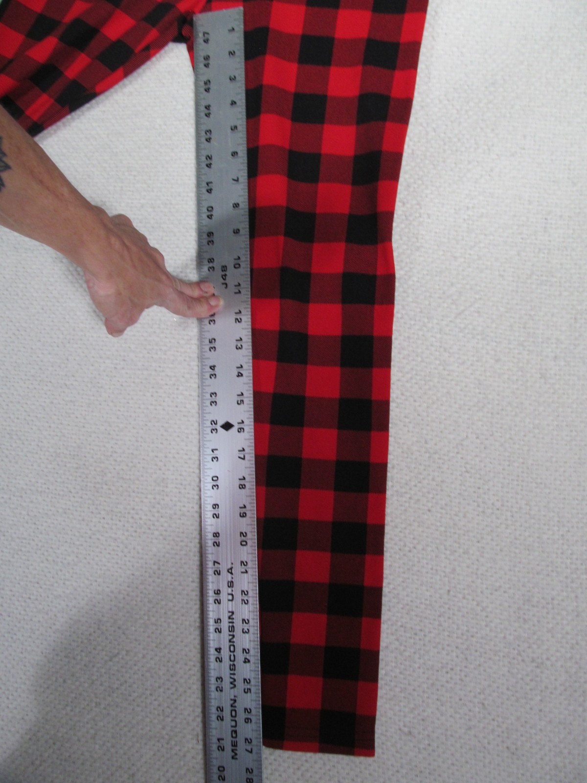 SHEIN Womens Junior XS Buffalo Plaid Red Black Checkered Cotton Lounge Pant