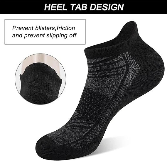 Mens Ankle Socks with Heel Tab Low Cut Thin Athletic Performance 14 pairs