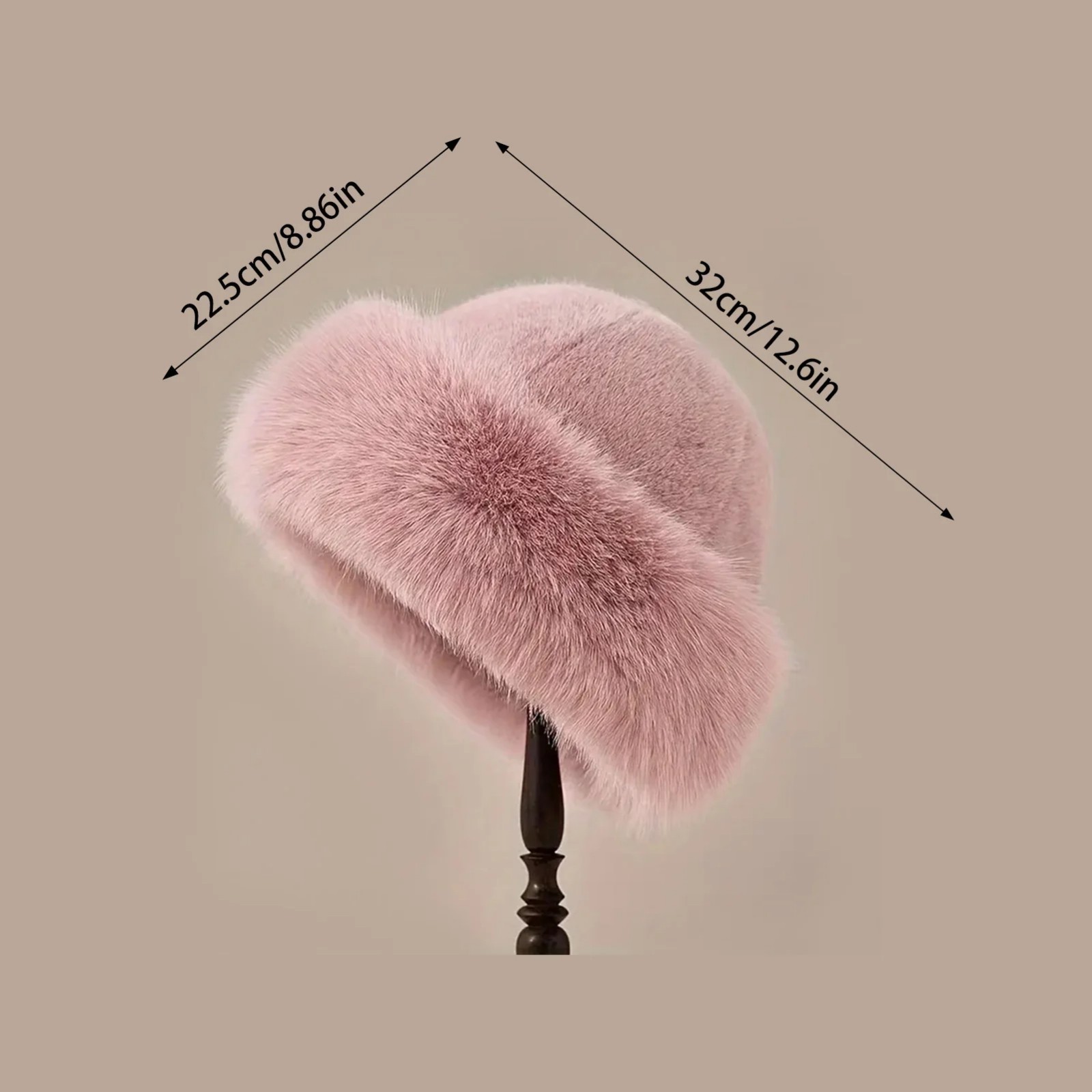 Thicken Plush Warm Fur Hat Fluffy Beanie Warm Thick Hat Mongolian Caps for