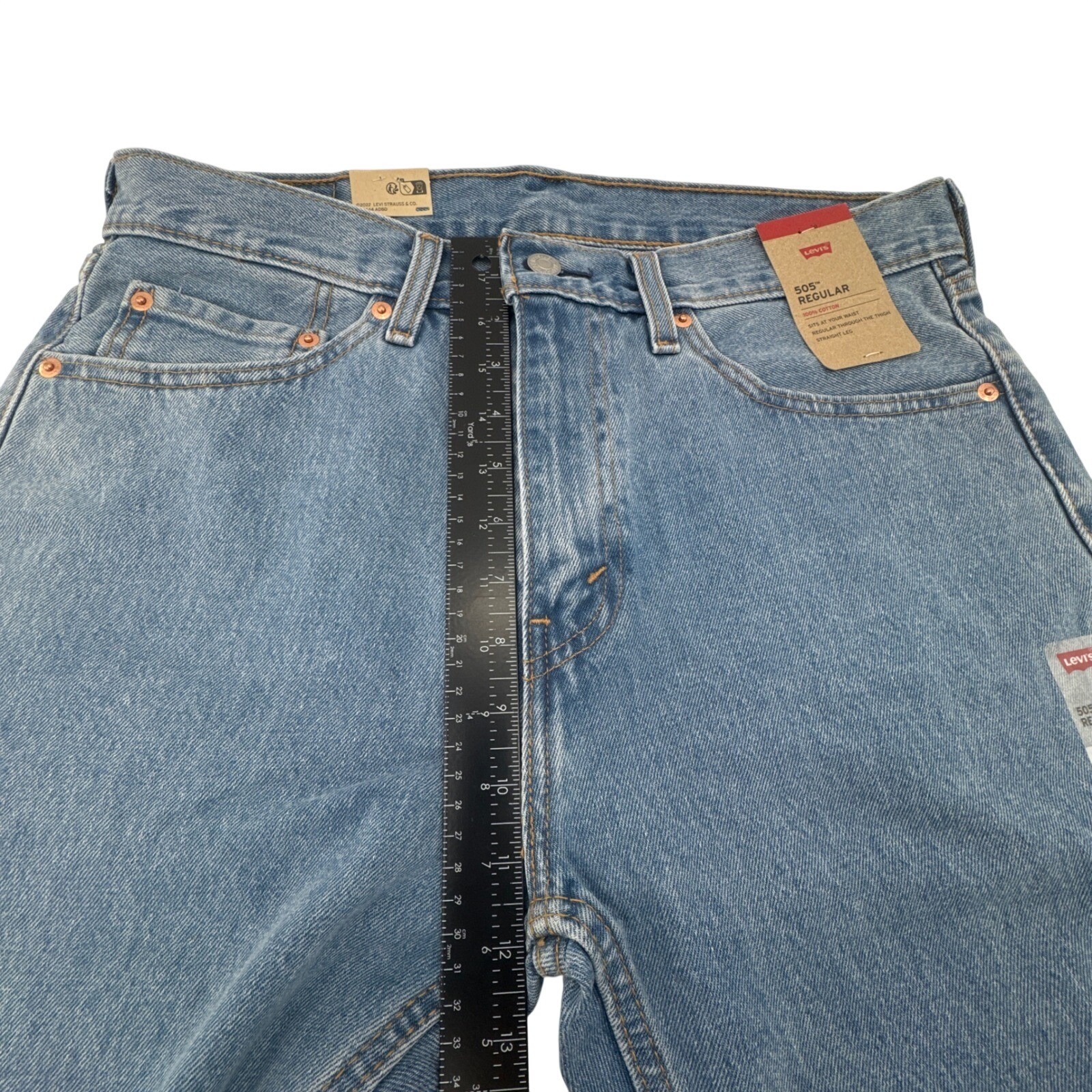 Levis 505 Jeans Mens 33×32 Medium Blue Regular Straight Leg Denim NWT
