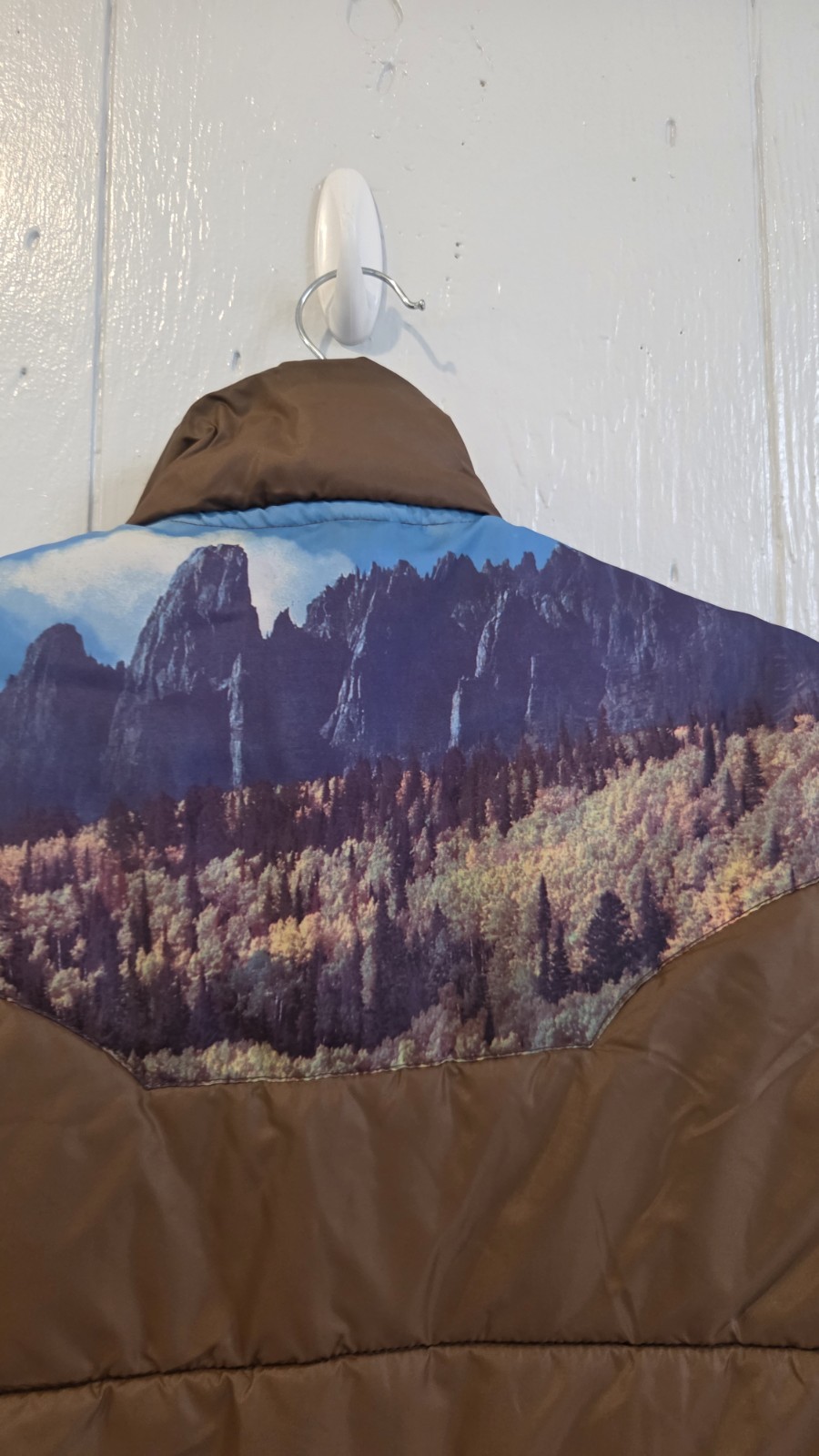 Vtg Sears Western Wear Puffer Vest Large Mountain Desert Cowboy Ranch USA Made