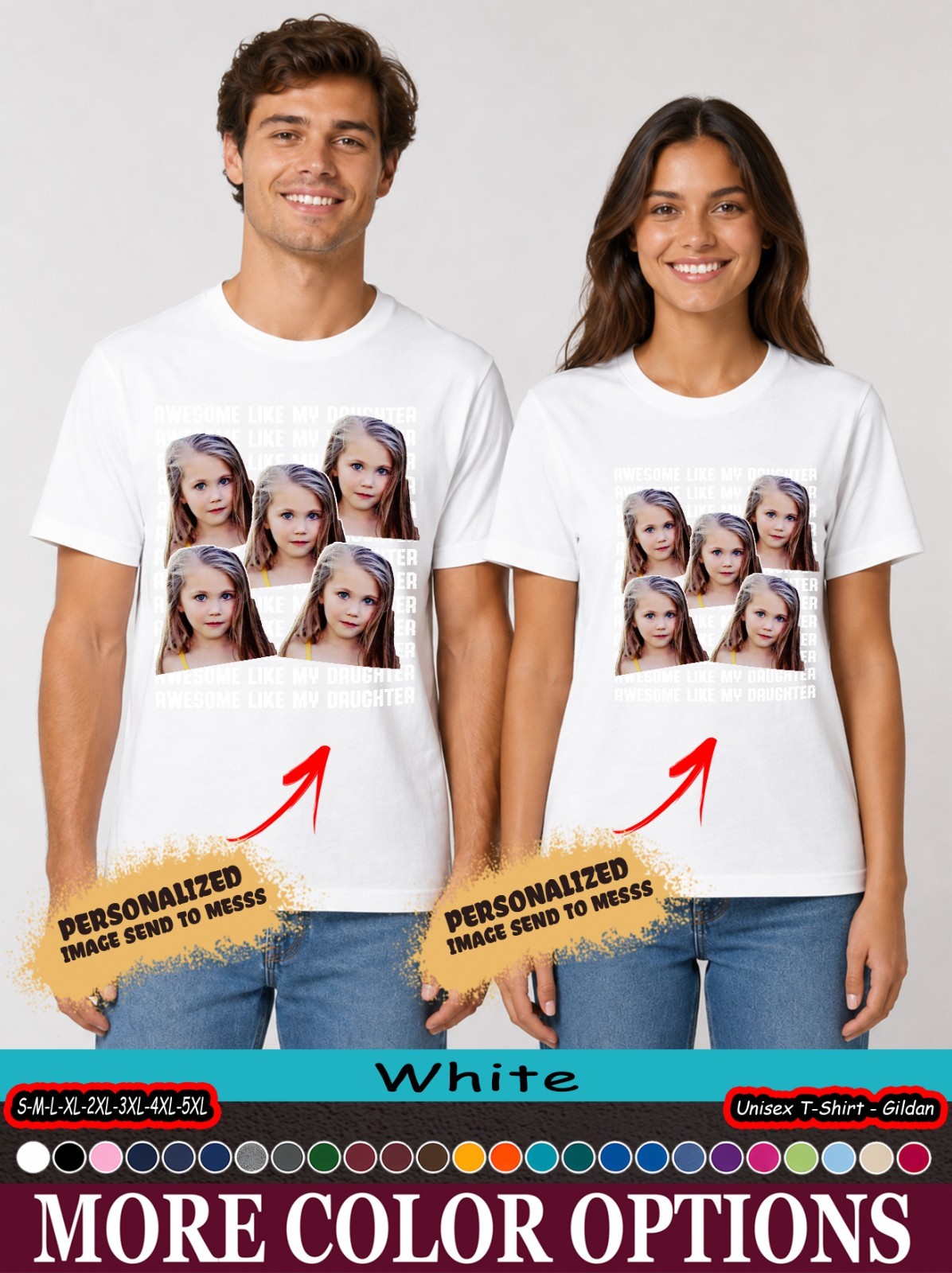 Custom Photo Awesome Like My Daughter Vintage Style Shirt, Dad Family Gift