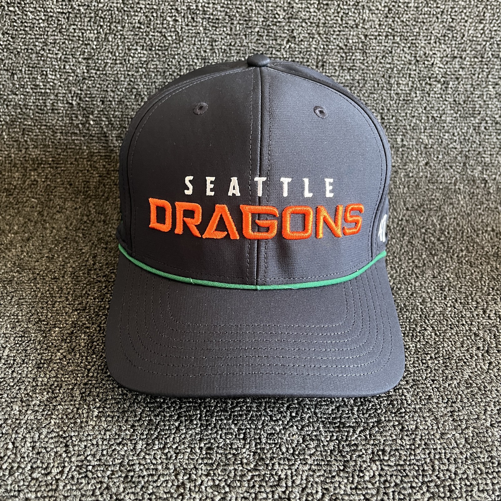 ’47 Football Seattle Dragons Snapback Structured Adjustable Grey Orange Green Ba