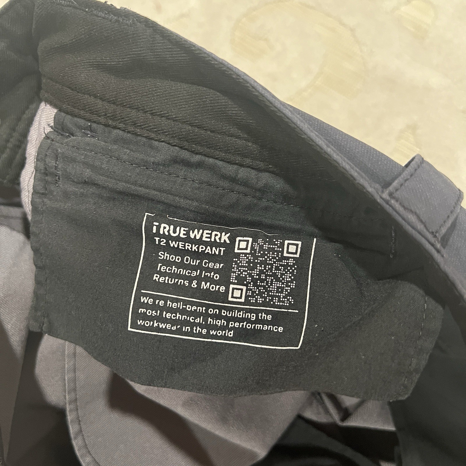 Truewerk T2 Werkpant Cargo Mens 34×32 Navy Dark Blue Workwear Stretch Utility