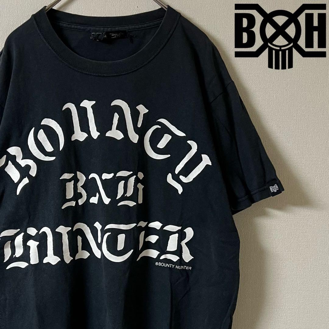 BOUNTY HUNTER Faded Black Graphic Tee M BxH Tokyo Harajuku Vintage Aged Shirt
