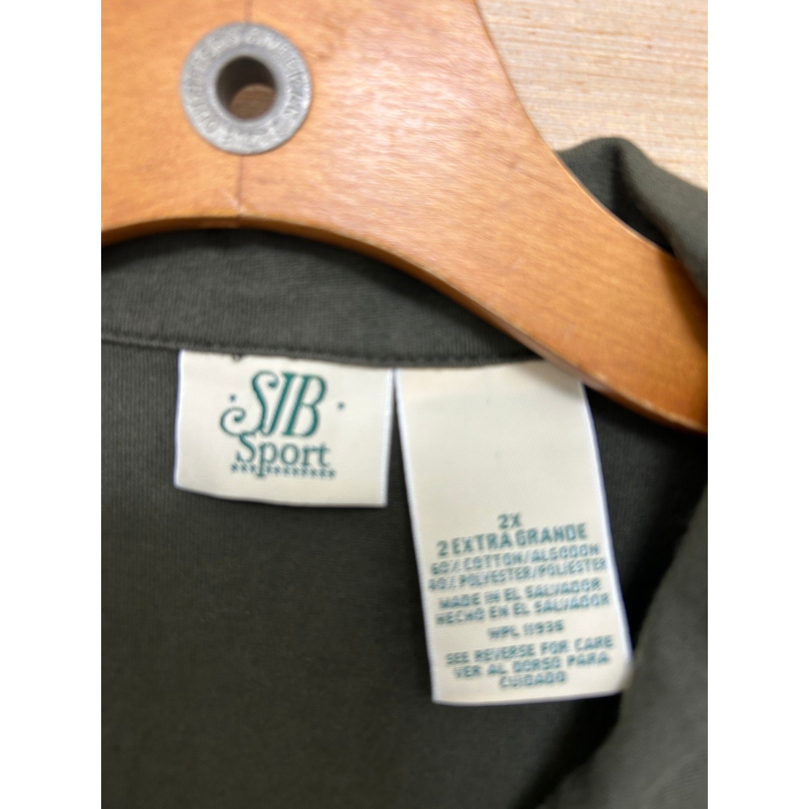 SJB Sport Mens 2X Olive Green Long Sleeve Polo Shirt Button Chest Pockets