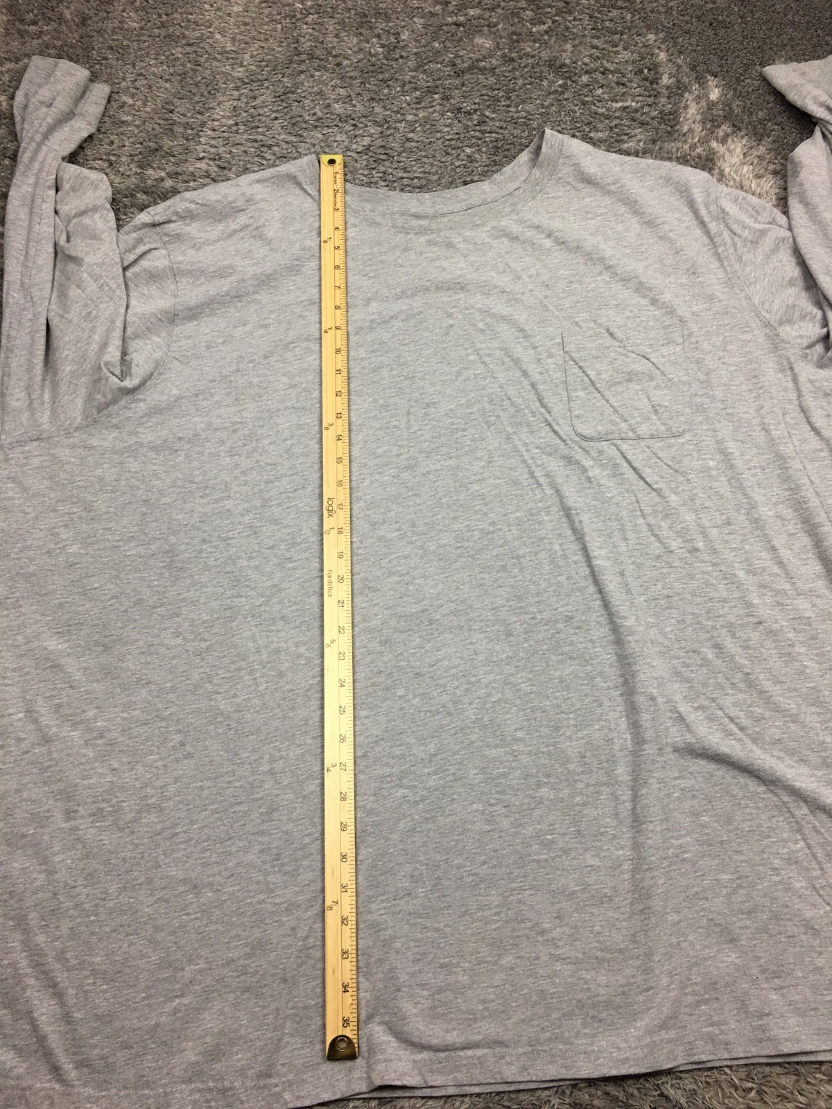 King Size Shirt Mens Size 7XL Big Gray Long Sleeve Cotton