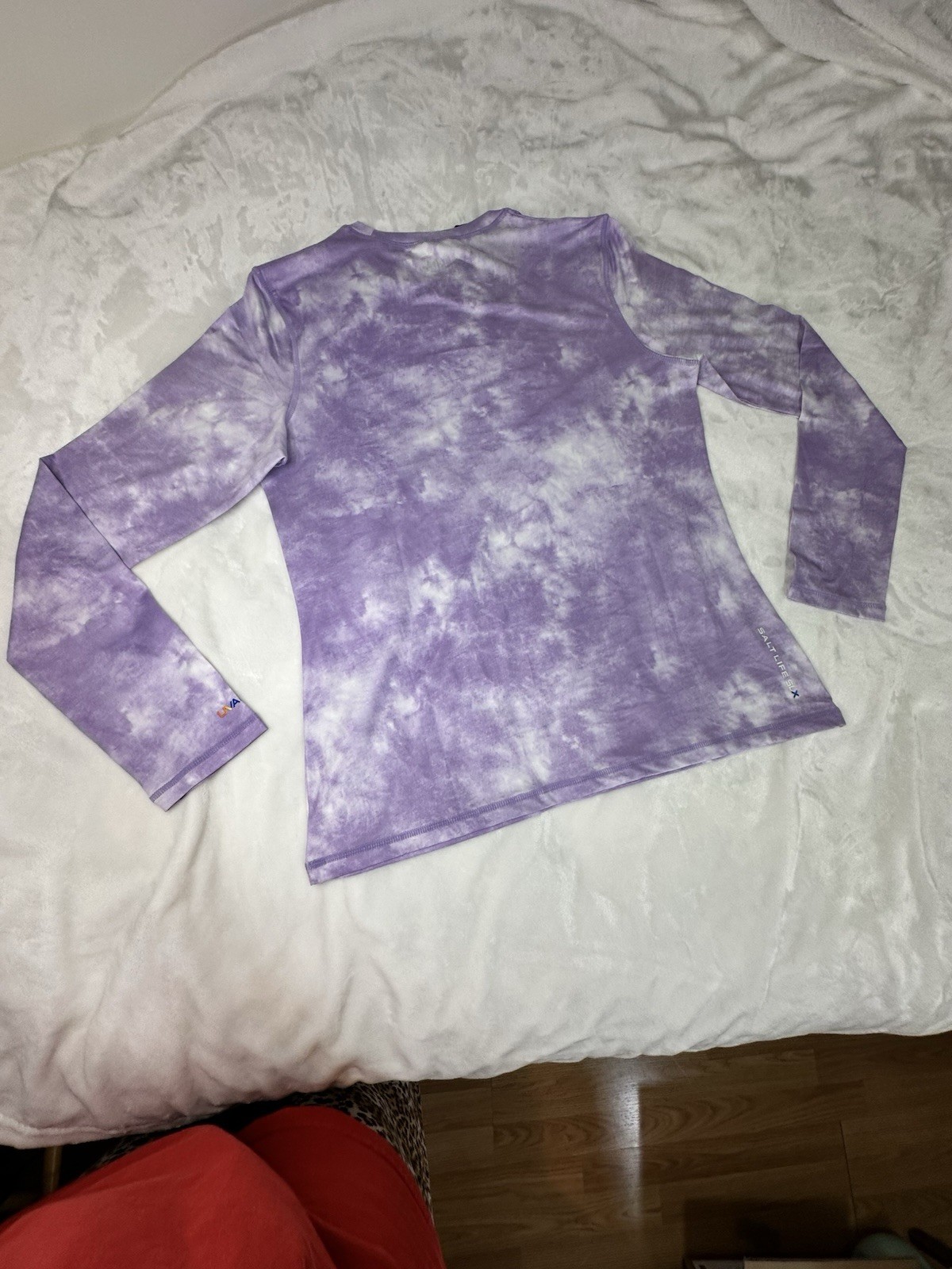 Salt Life SLX Performance Long Sleeve Shirt Womens L Purple Tie Dye NWT