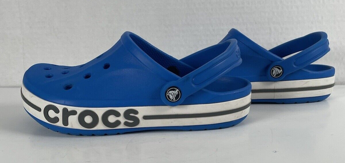 Crocs Sandals Adult Unisex Womens 8 Mens 6 Bayaband Blue Slide Great Condition