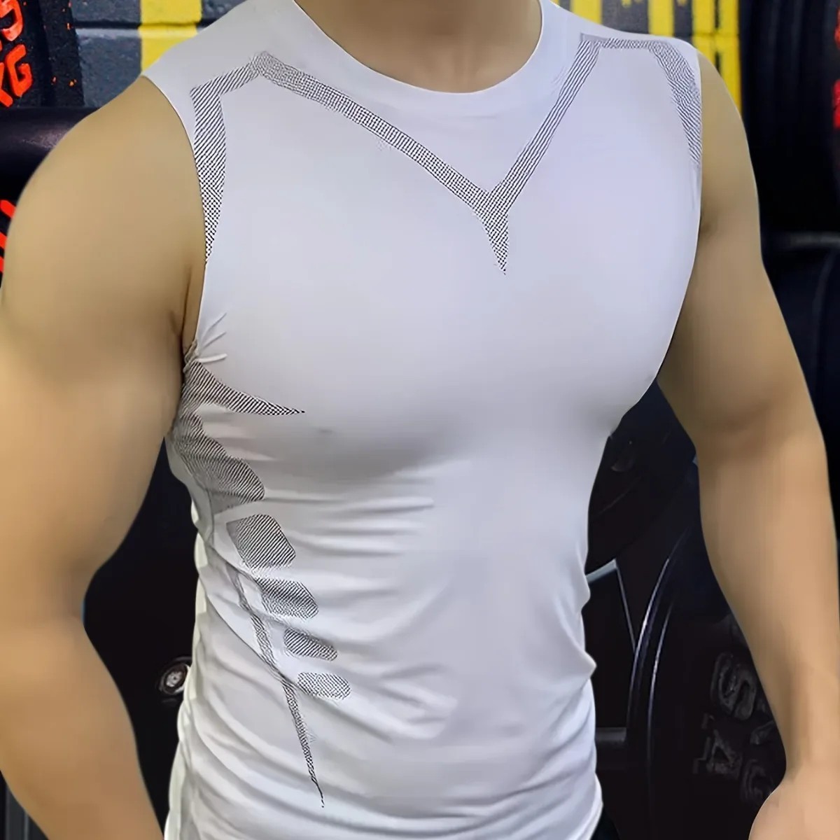 Men Athletic Compression Shirt Workout Shaper Tank Top Sport Gym Vest