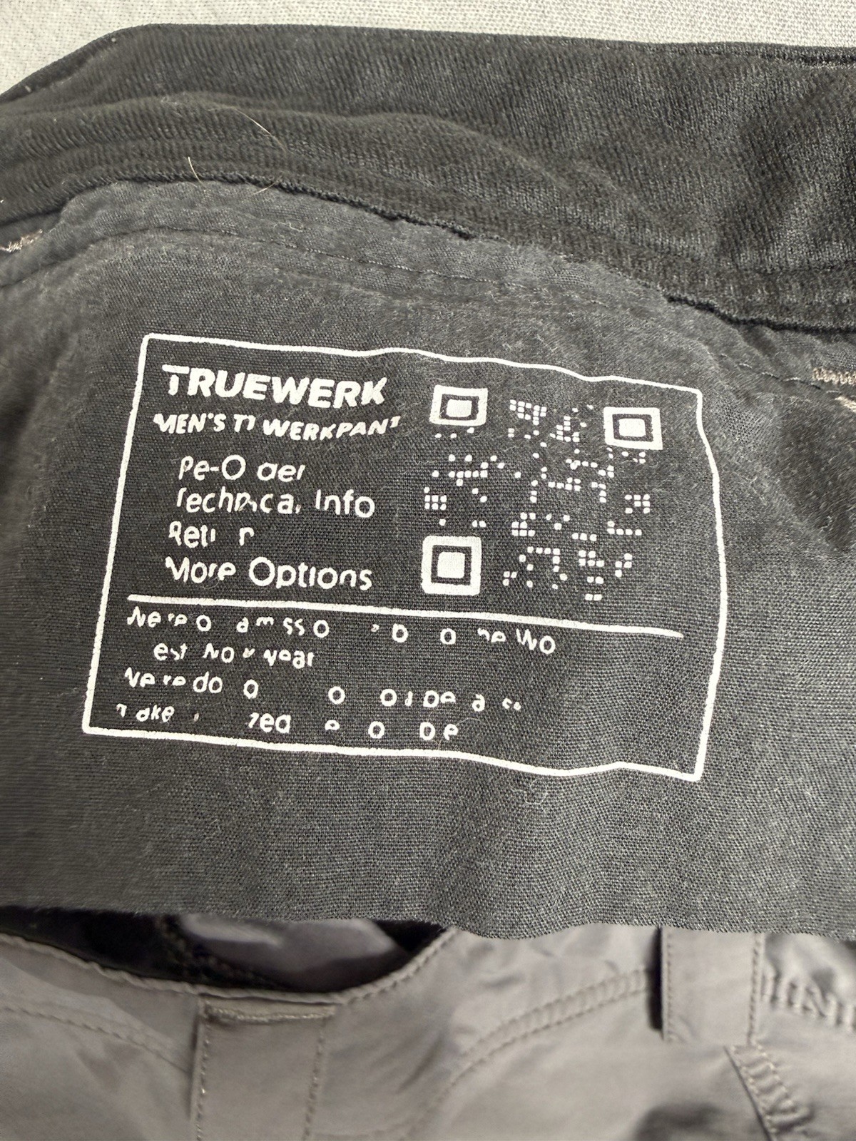 Truewerk T1 Werkpants Mens 38×30 Grey Technical Work Cargo Pants