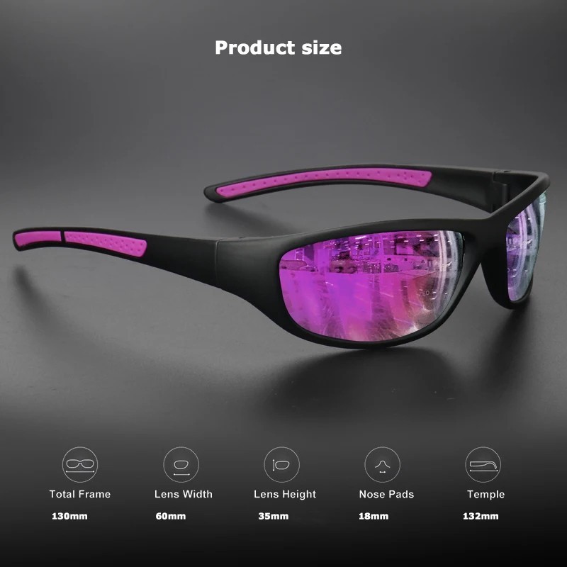 Polarized Sports Sunglasses for Men Wrap Around UV Protection Cycling Outdoor