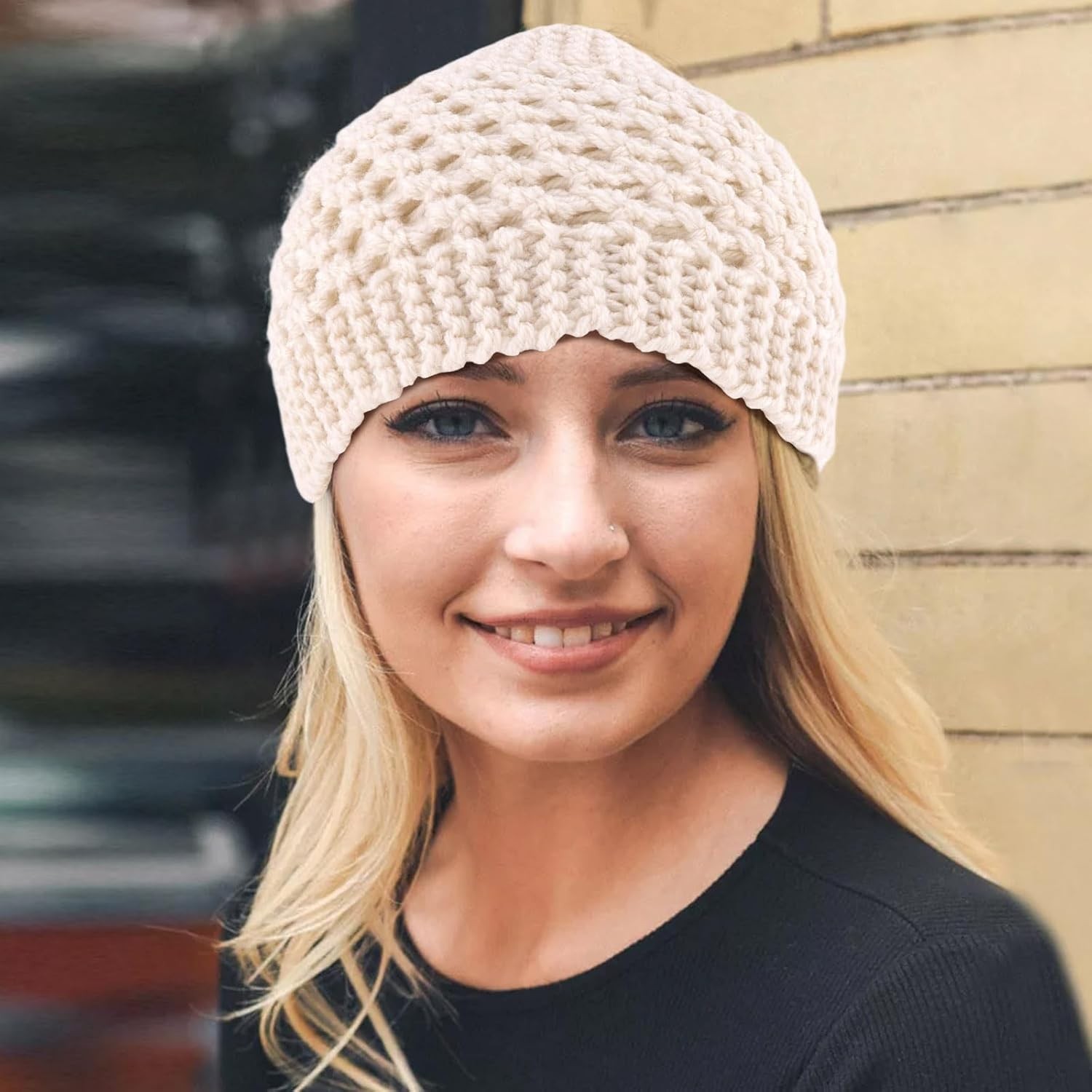 Handmade Crochet Headwrap Knit Headband Women Warmer Ear Wool Wide Turban Hairba