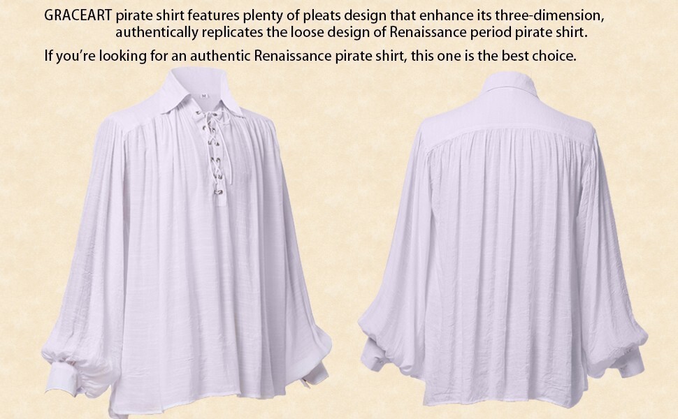 Pirate Shirt Men Vampire Renaissance Shirt Medieval Victorian Poet Ruffled Shirt