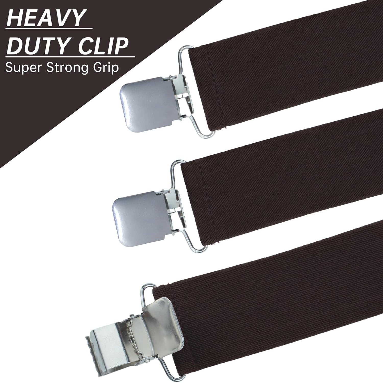 CADONO Men’S 2 Inch Heavy Duty Suspenders，Adjustable X-Back with Strong Clips fo