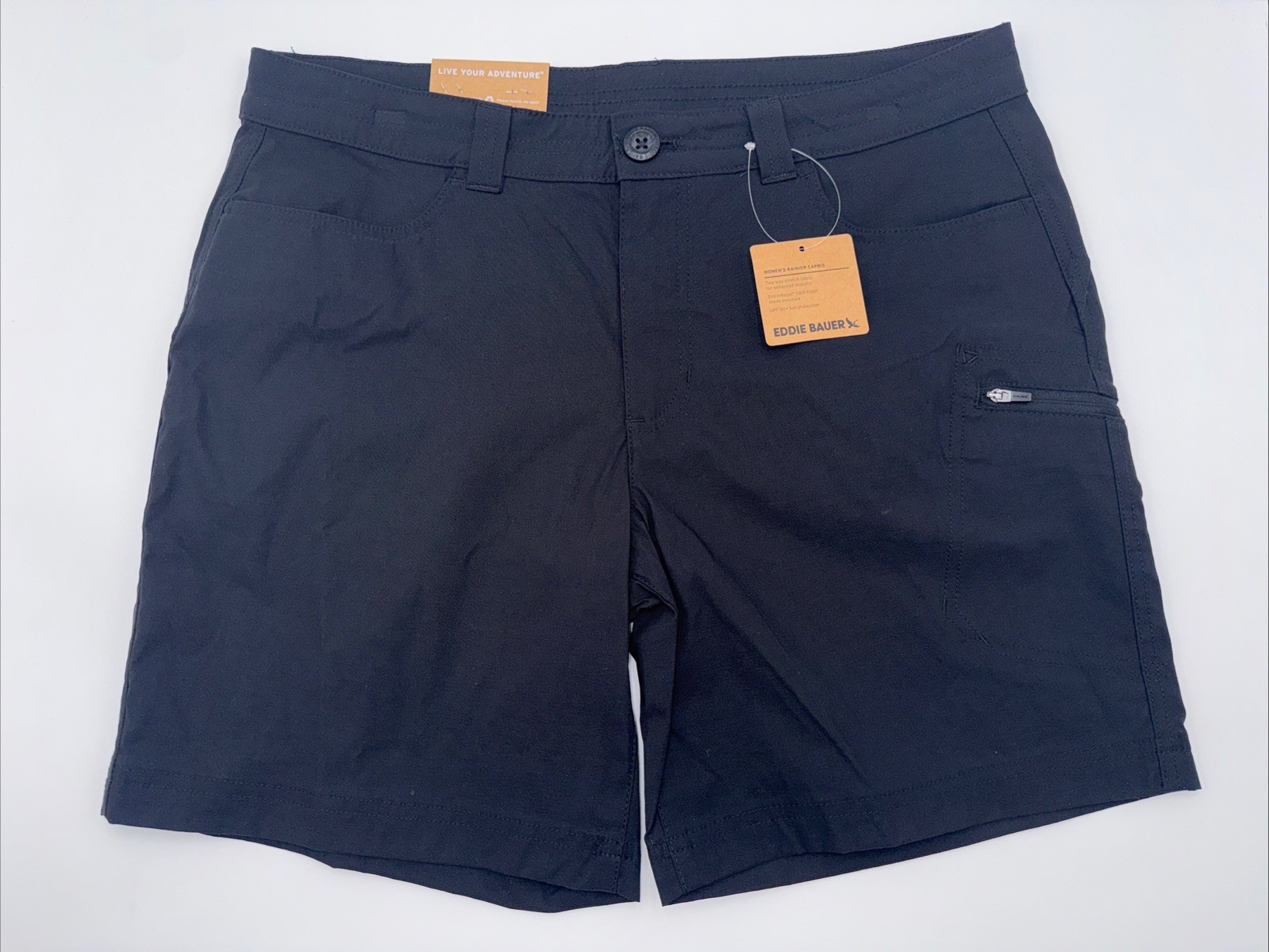 $60 Eddie Bauer Women’s Rainier shorts- Black – Size 6- NEW Tags
