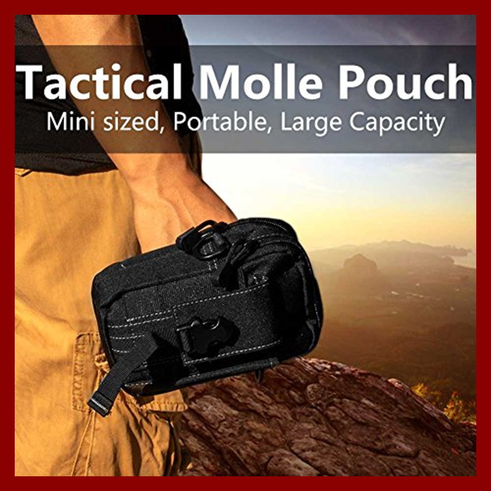 Tactical Molle Pouch Bag Waist Pack for Hiking Camping Cell Phone Holster Holder