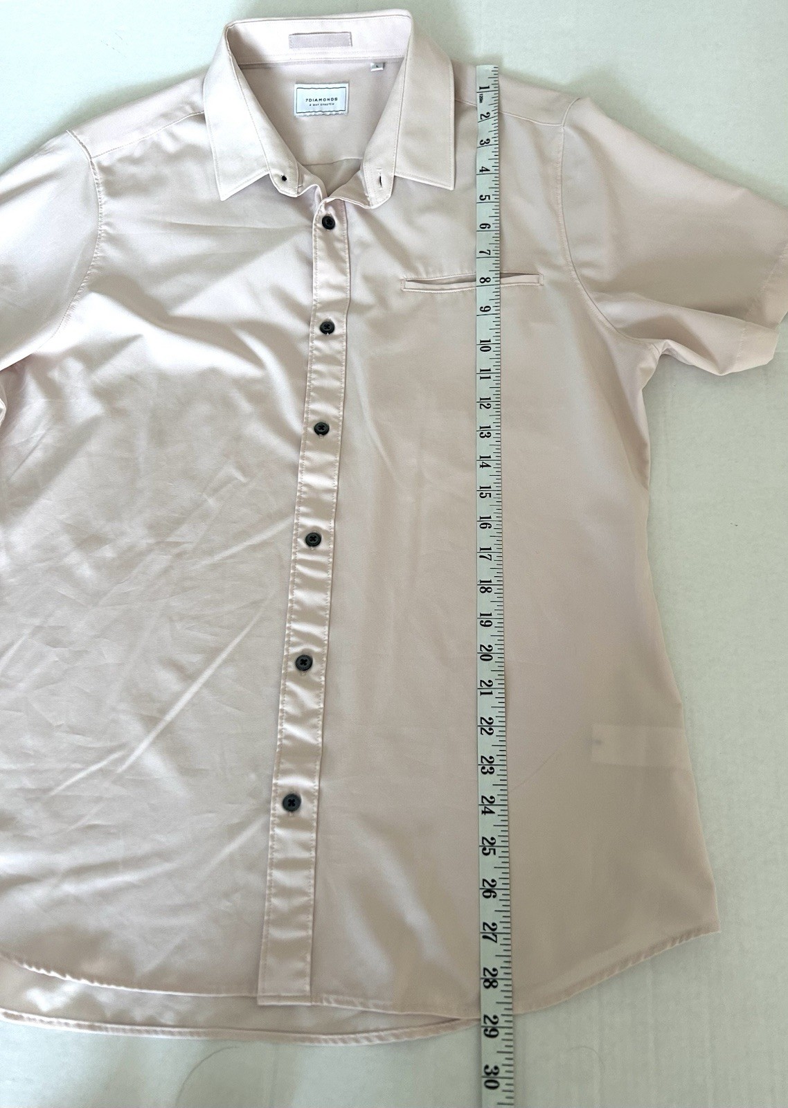 7D 7 Diamonds 4-way stretch shirt mens L Light Beige