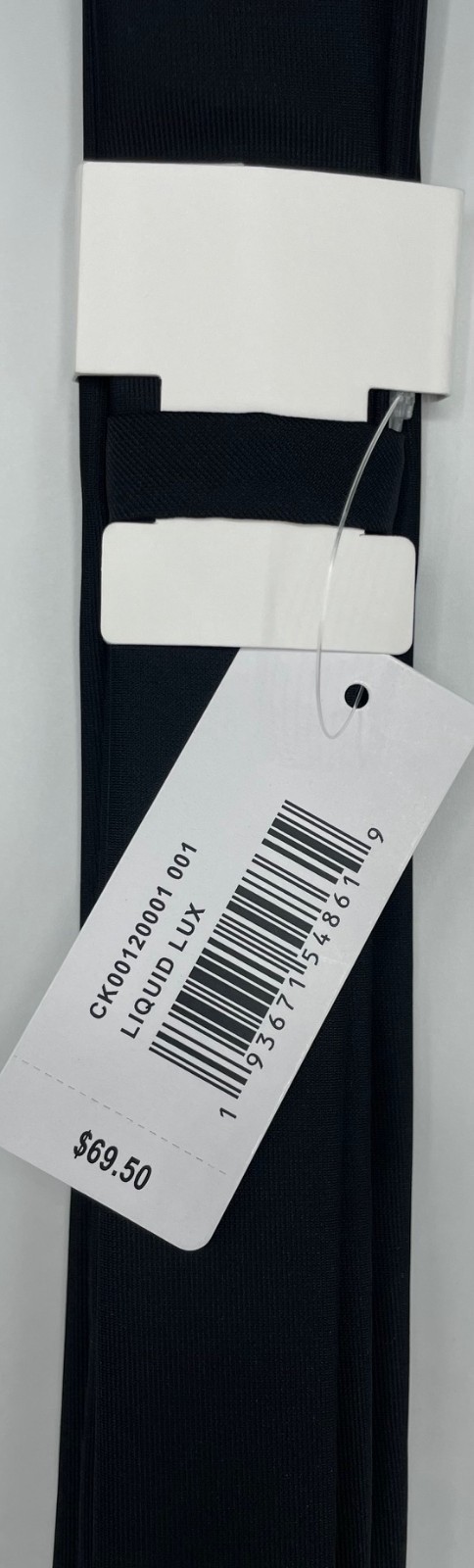 X Calvin Klein Men’s 100% Polyester Tie ~ Black ~ Extreme Slim 2″ ~ Liquid Lux