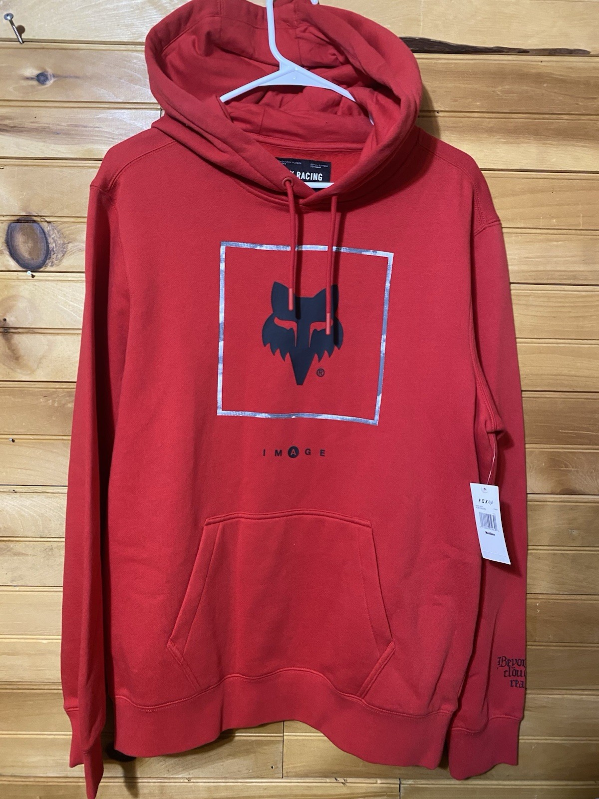 New Fox Racing Atlas Fleece Pullover Hoodie Red Men’s Size Medium NWT 31601