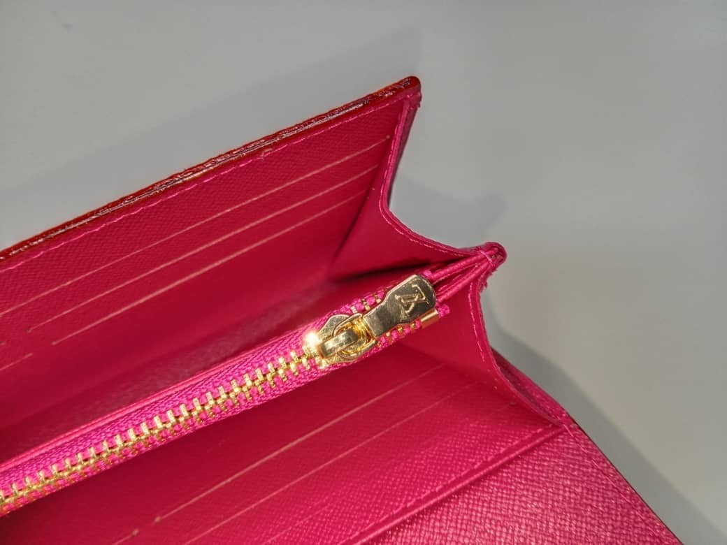 Louis Vuitton White Multicolor Takashi Murakami Sarah Long Wallet Pink Interior
