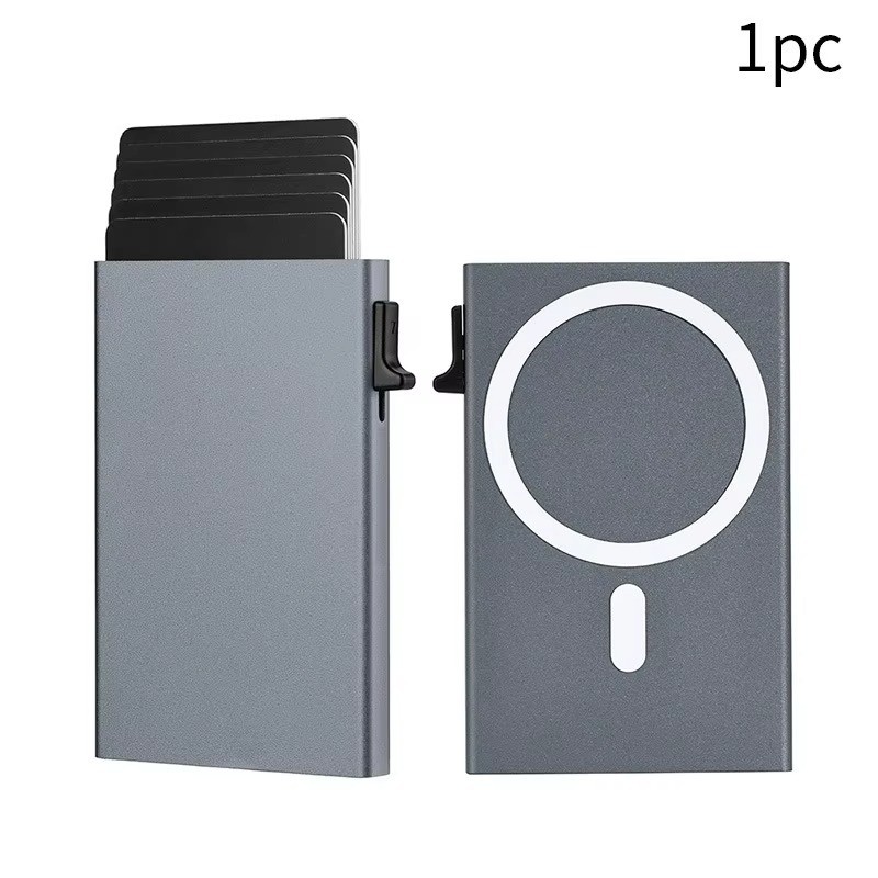 Magnetic RFID Blocking Wallet Pop Up Card Holder Aluminum Slim Wallet for Men