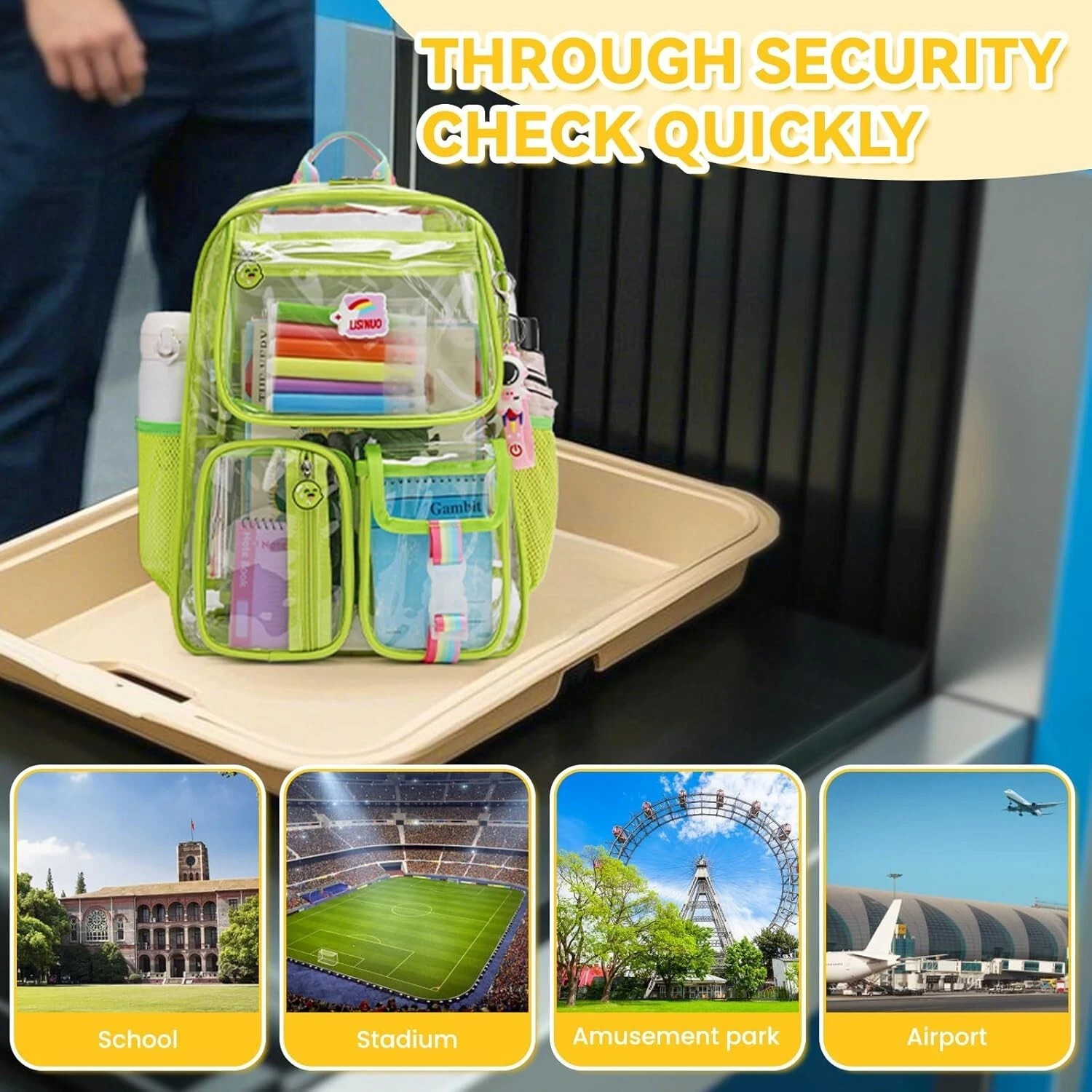 Clear Backpack Heavy Duty Transparent Backpacks Stadium Approved Women Men Kids