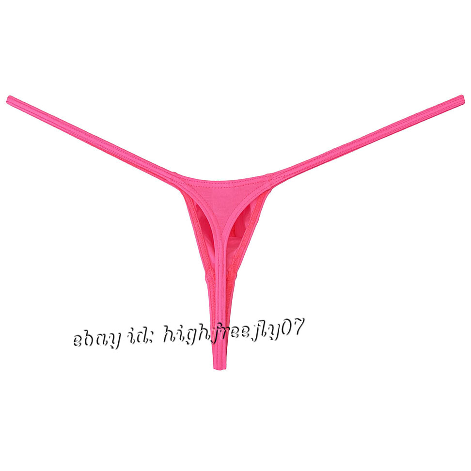 Men’s Cotton Micro Thong Contour Pouch Underwear String Bikini T-back Underpants