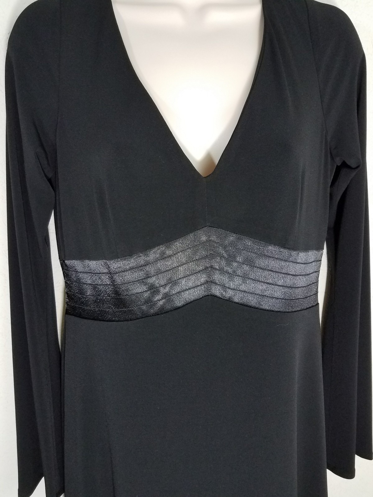 Womens Jane Street V Neck Empire Waist Black Dress Fully Lined Size 6 NWT