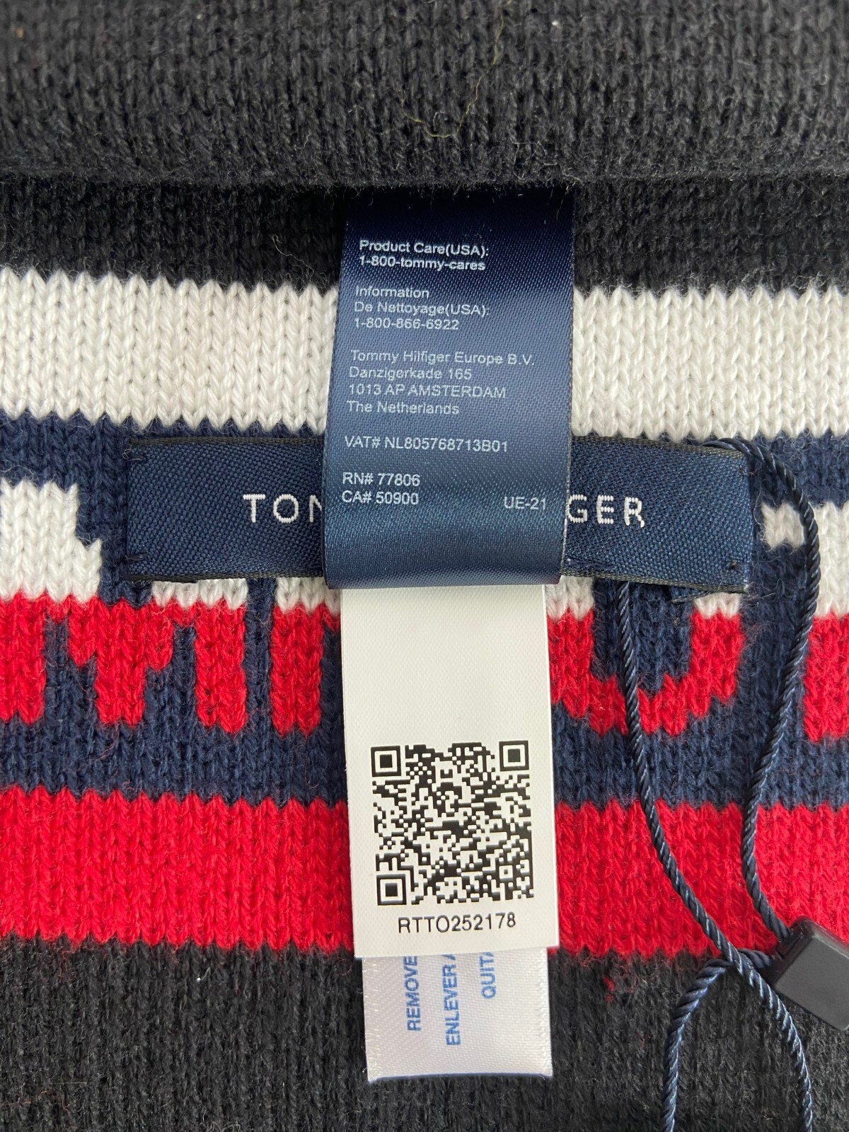 Tommy Hilfiger Winter Scarf Neck Warmer Logo Red White Blue Buyer’s Choice New
