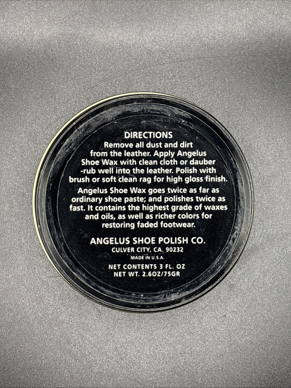 Angelus Shoe Wax Polish 3 oz Neutral!