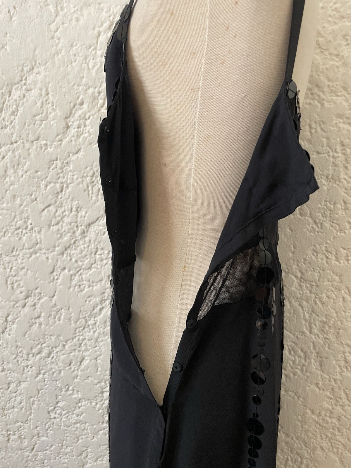Marc Jacob’s Black 100% Silk Sequin Embellished Dress Size 6, Cocktail Party