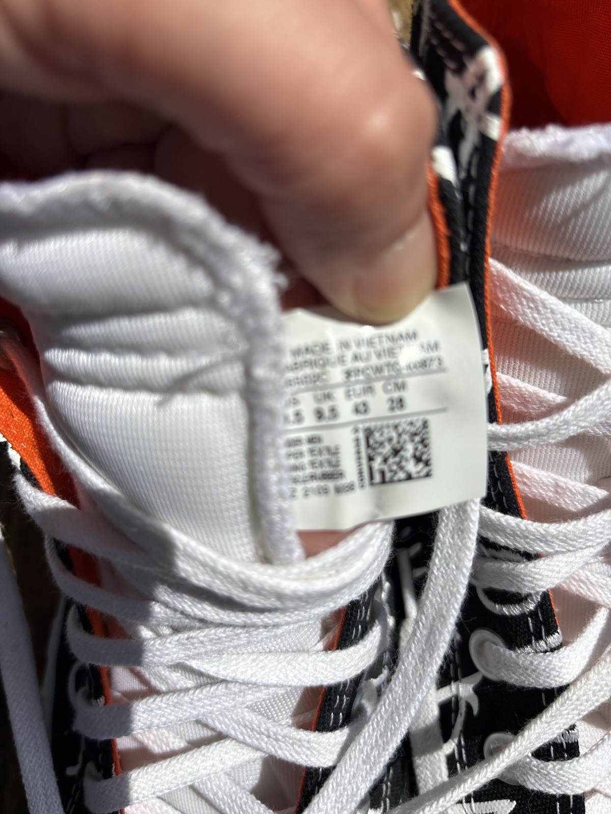 Converse Chuck Sneakers All Star High Top Not a Chuck Black/White/Orange US 10.5