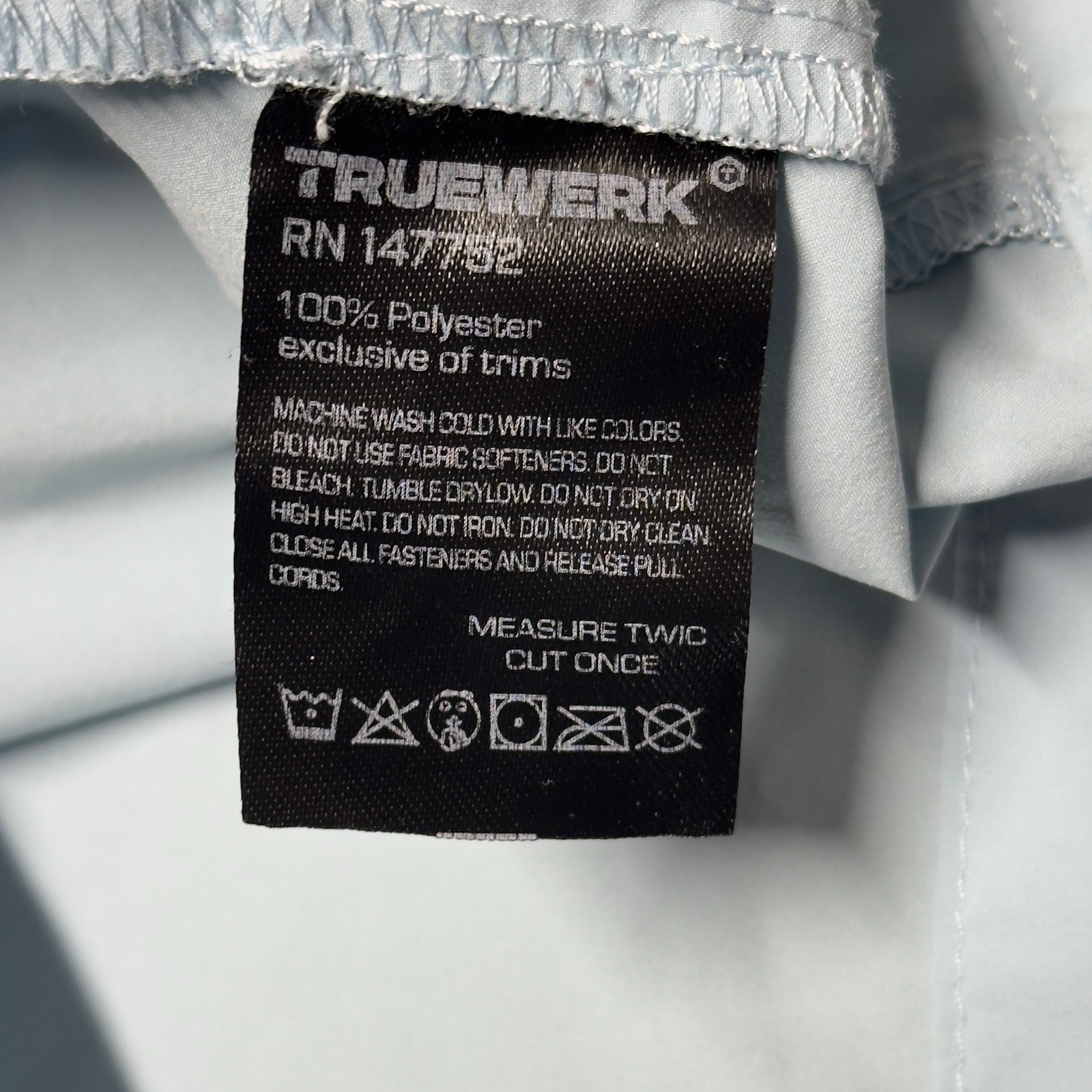 Truewerk LS Cloud Shirt Men Small Blue Long Sleeve Snap Work