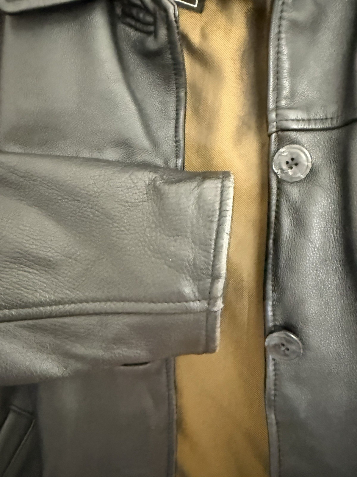 Vintage Tannery West Womens Black Leather Jacket Belt Size XS Biker Moto