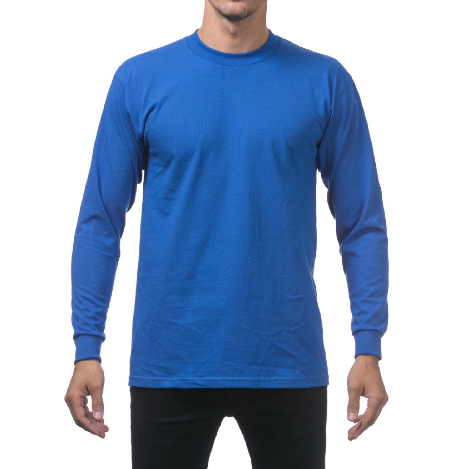 PROCLUB MENS HEAVYWEIGHT LONG SLEEVE T SHIRTS PRO CLUB CASUAL COTTON TEE SHIRT