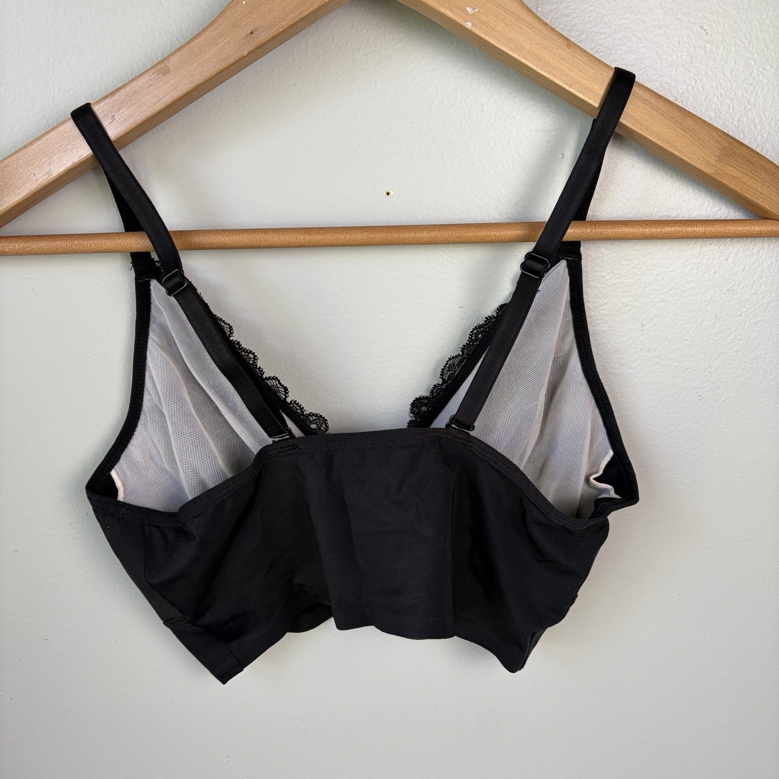 NEW- RUBY RIBBON LACE SECOND SKIN DEMIETTE Black Womens Size 32