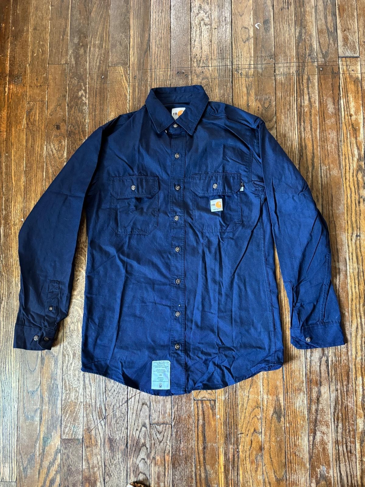 New Carhartt FR Flame Resistant Navy Blue Shirt CAT2 NFPA